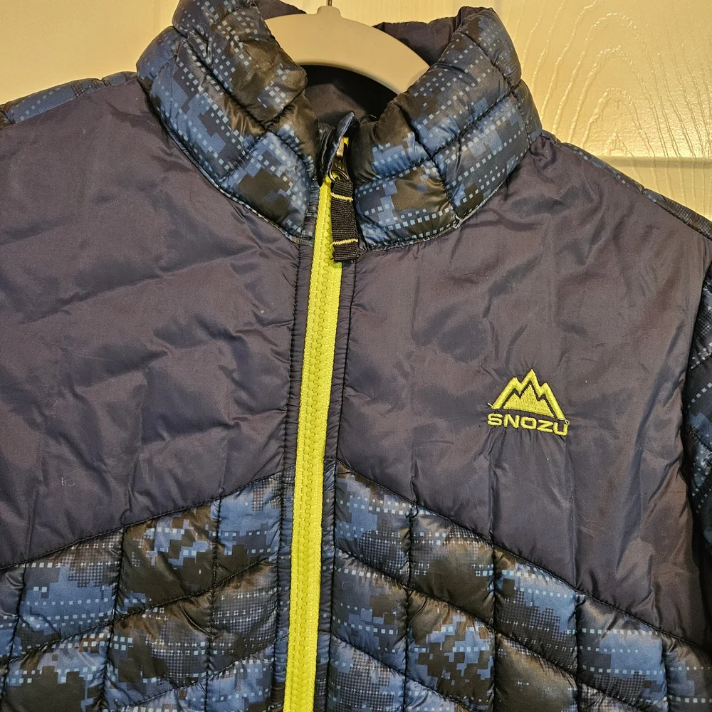 Snozu Kids Navy and Yellow Puffer Jacket